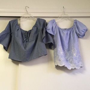 Two Charlotte Russe off the shoulder tops